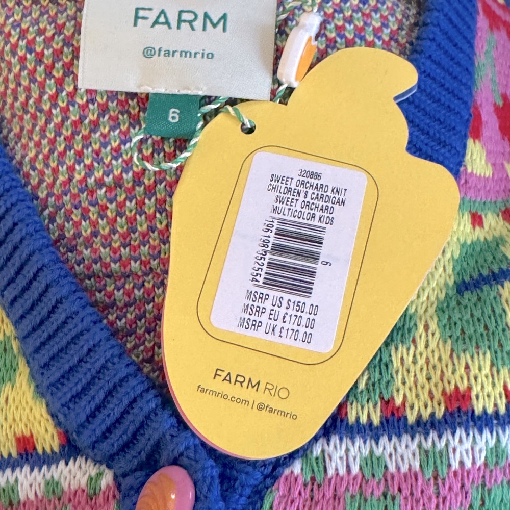 FARM RIO Sweet Orchard Knit Kids Cardigan - Girls Size 4 & 6 - New With Tags - Picture 8 of 11